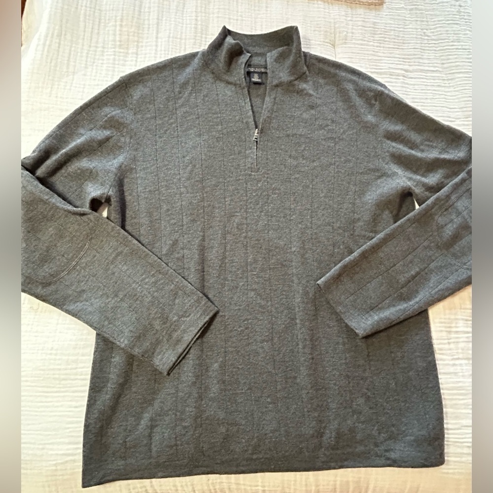Banana Republic 100% Italian Merino Extra Fine Wool 1/4 Zip Sweater TALL XXL